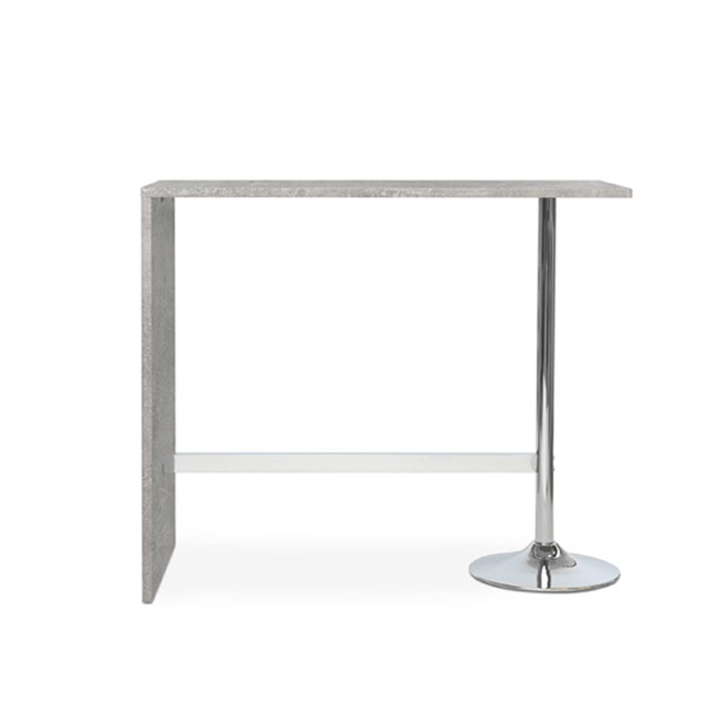 Penisola rettangolare colore cemento con gamba cromata 120x60xh.105 cm EFFEZ