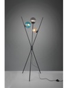 Piantana Moderna Treppiede Nero 3 Sfere Vetro Multicolor Lance Trio Lighting