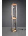 Piantana Vintage Rustico Natural Wood Khan Nichel Antico H153 cm Trio Lighting