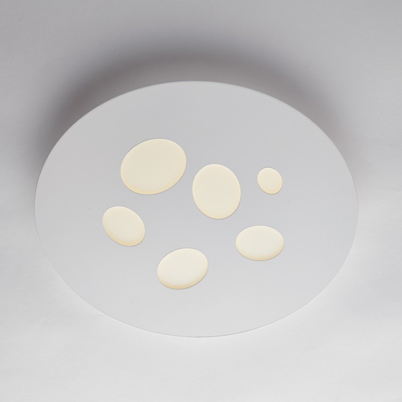Plafoniera in metallo LED integrato sei luci Bianco 32x h5 cm