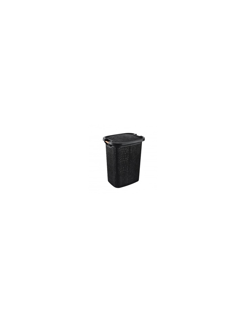 Portabiancheria Canvas 60 lt Nero Manici Legno