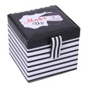 Portagioie ecopelle bianco nero quadro cm 10x10