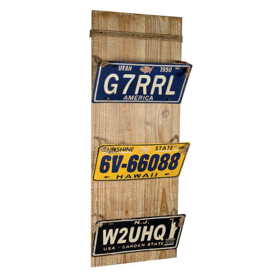 Portalettere legno targa 3 cassetti cm 30x81x13