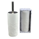 Portascopino ceramica bianco puntini tondo cmø10h24/34