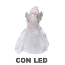 Puntale led tessuto bambolina argento cm6x14h30