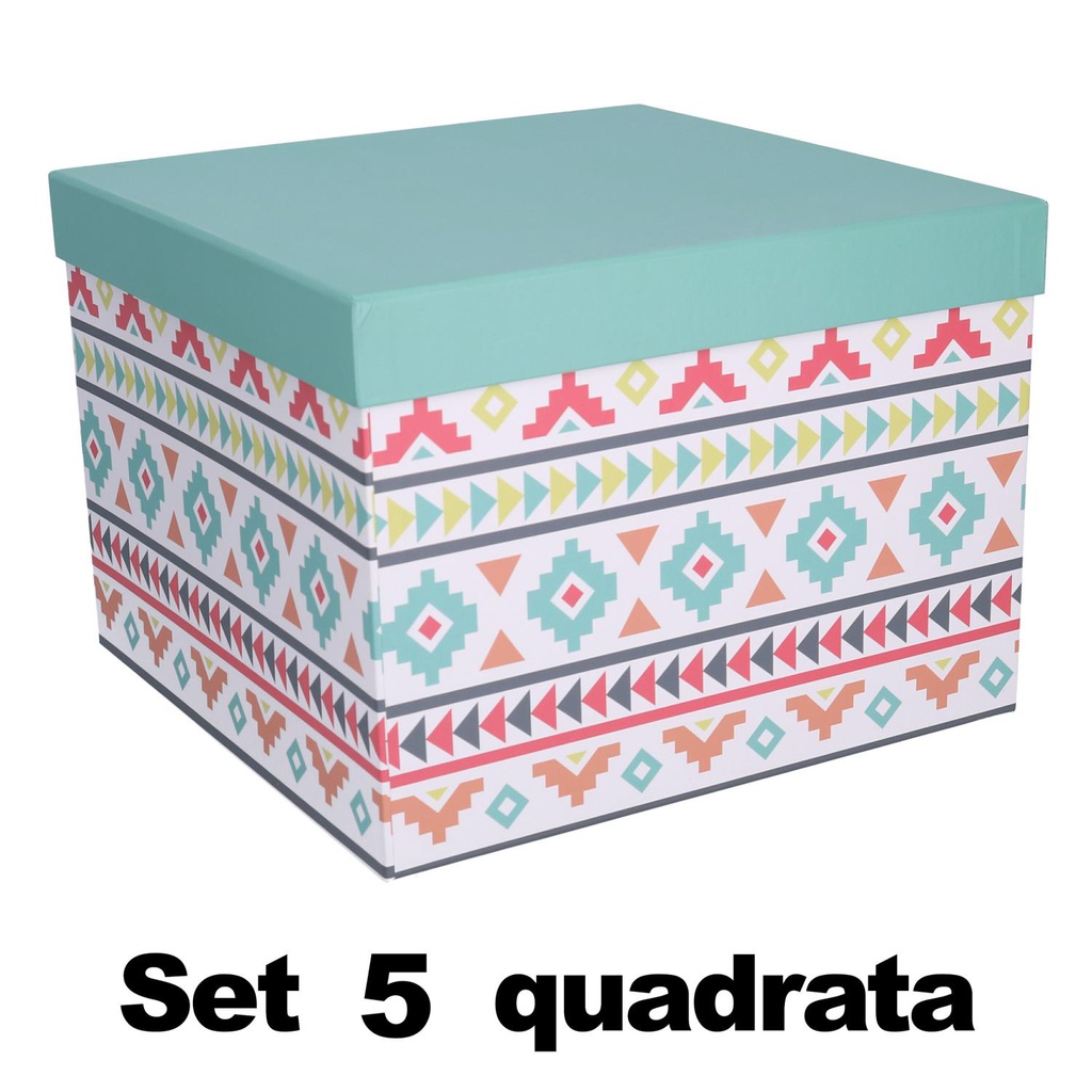 Scatola cartone 1-5 multicolor quadro cm 27