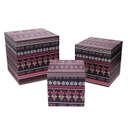 Scatola ecopelle 1-3 fiori multicolor quadro cm 24x24h24