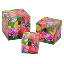 Scatola ecopelle 1-3 multicolor quadro cm 22x22h22