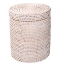 Scatola rattan algarve bianco tondo cmø20h24