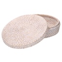 Scatola rattan algarve bianco tondo cmø30h10