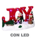 Scritta resina con elfi led rosso cm29,5x8h17