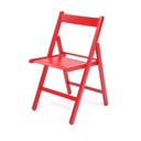 4X Sedia pieghevole in faggio di alta qualita colore rosso 43x48xh.79 cm EFFEZ