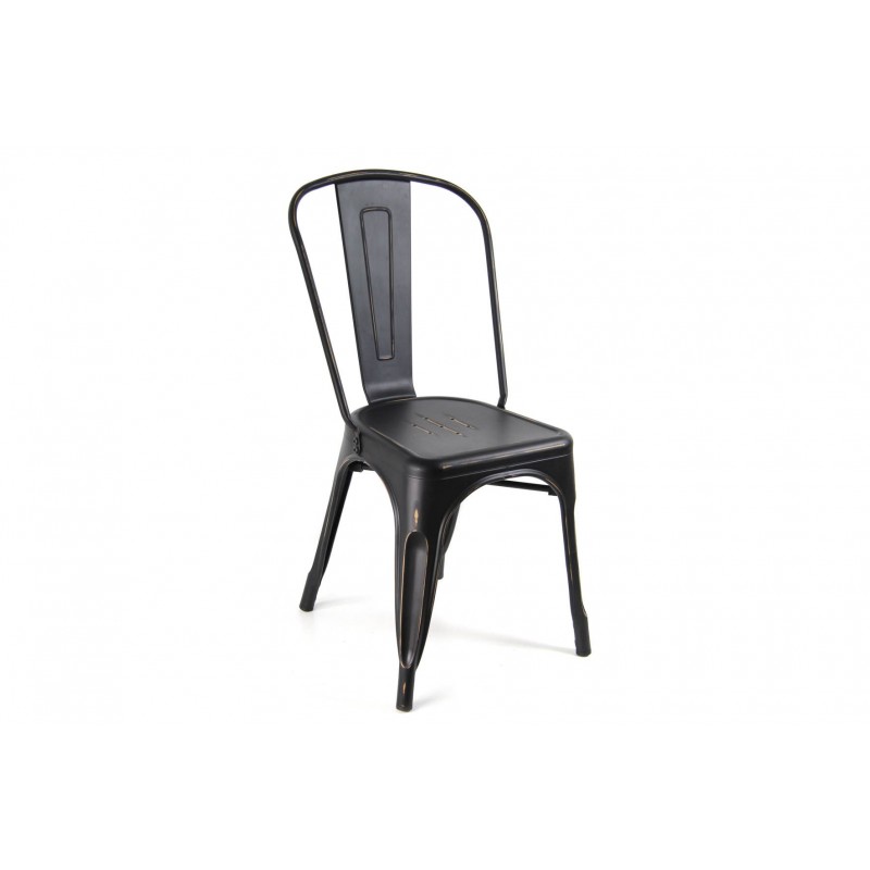 Sedia sala cucina in metallo nero vintage urban cm 51 x 44x 85 h