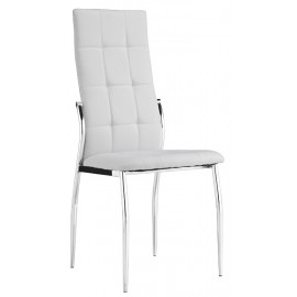 Sedia salotto ufficio in metallo ed ecopelle bianco
