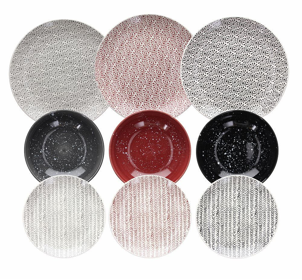 Servizio Piatti 18 Pezzi Louise O Chakra Stoneware Multicolor