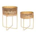 Set 2 porta vaso oro in alluminio stile vintage