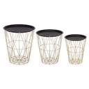 Set 3 tavolino contenitore in metallo stile atmosphere