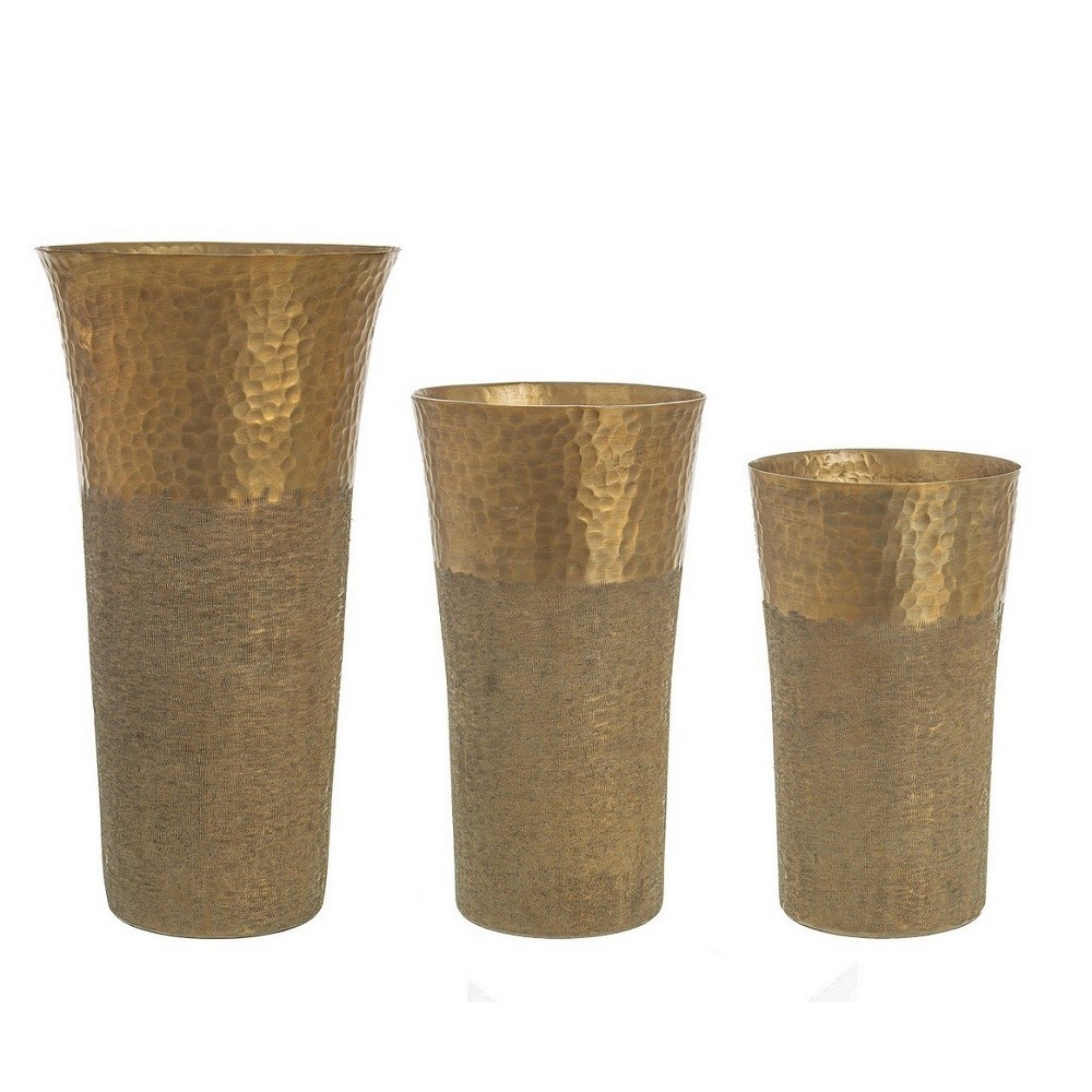 Set 3 vasi alluminio oro Hammel