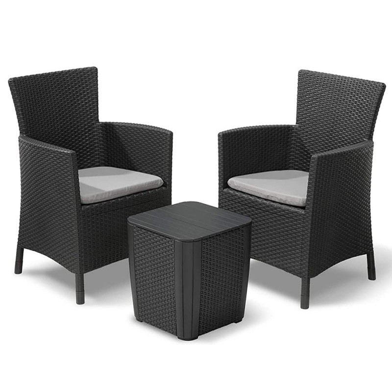 Set da balcone poltrone Iowa colore grafite Keter