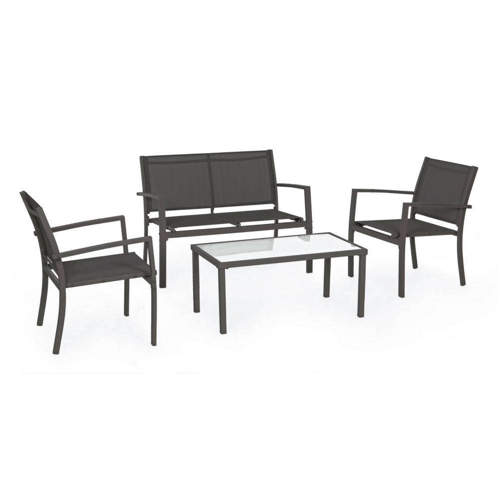 Set salotto antracite in metallo