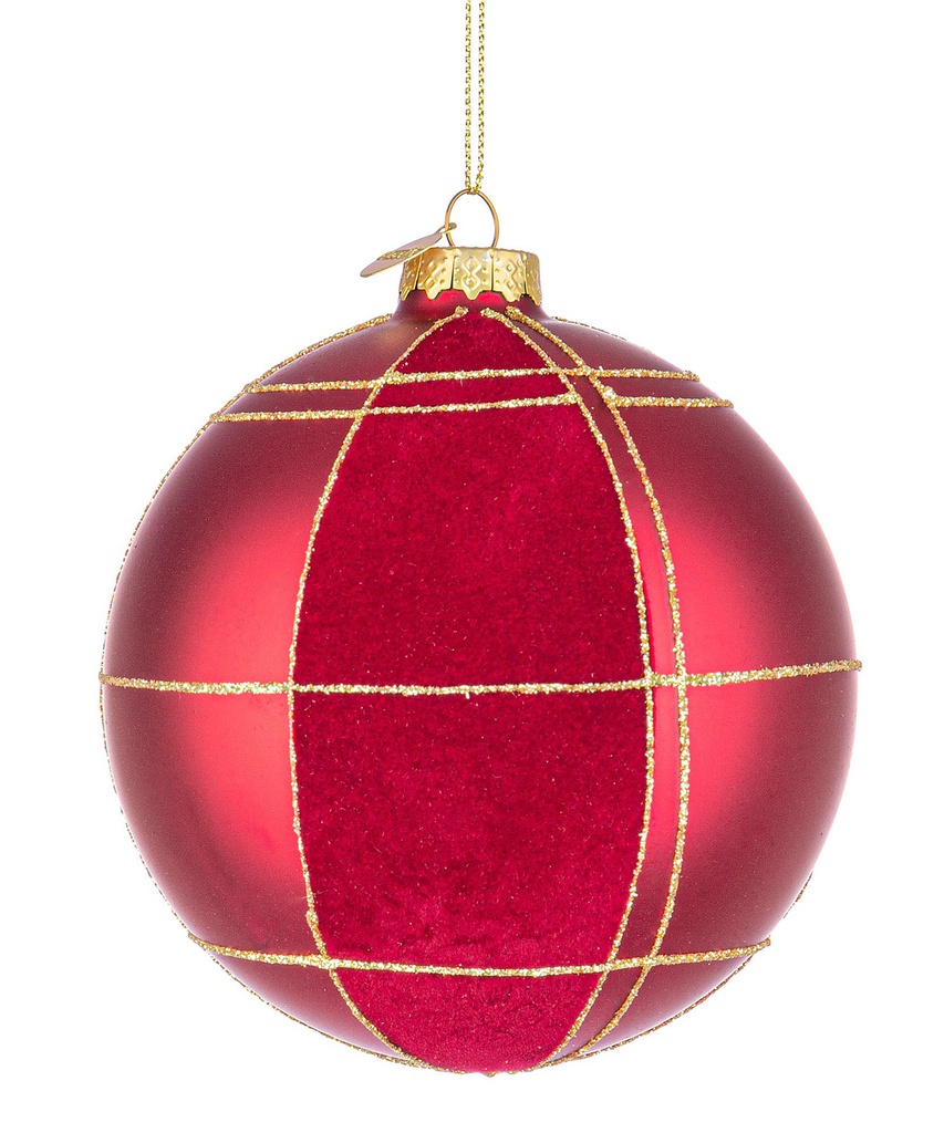 Sfera Vetro Velvety Rosso D100mm
