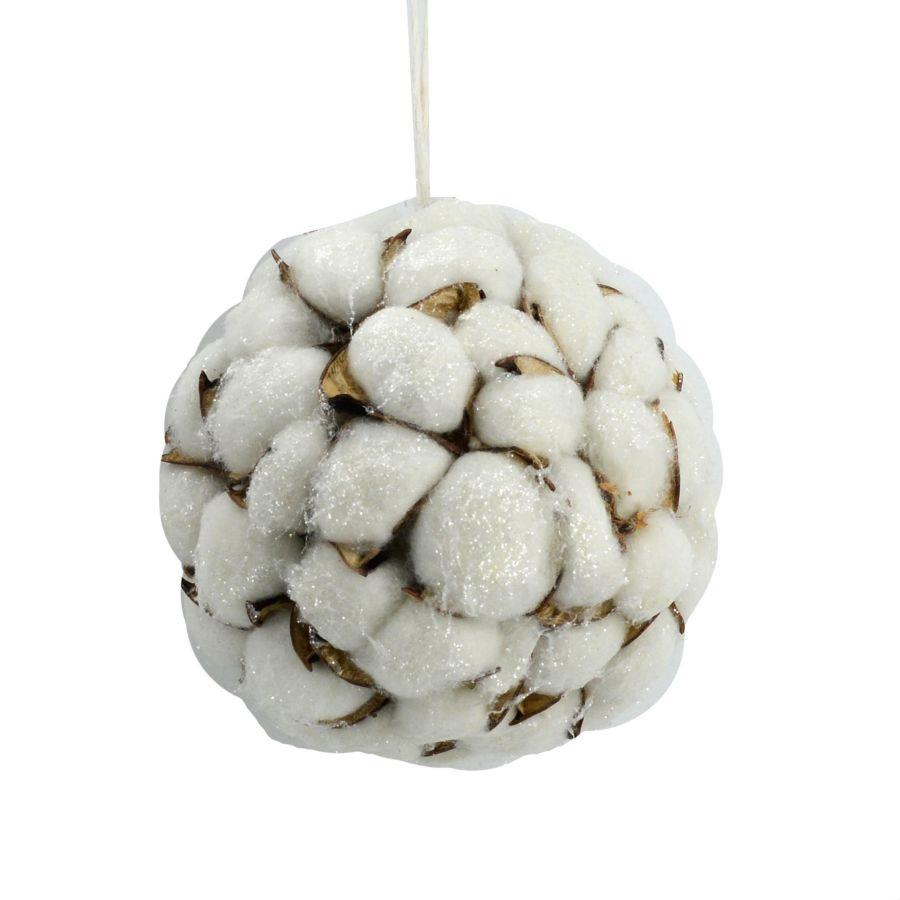 Sfera fiori di cotone con glitter cmø21