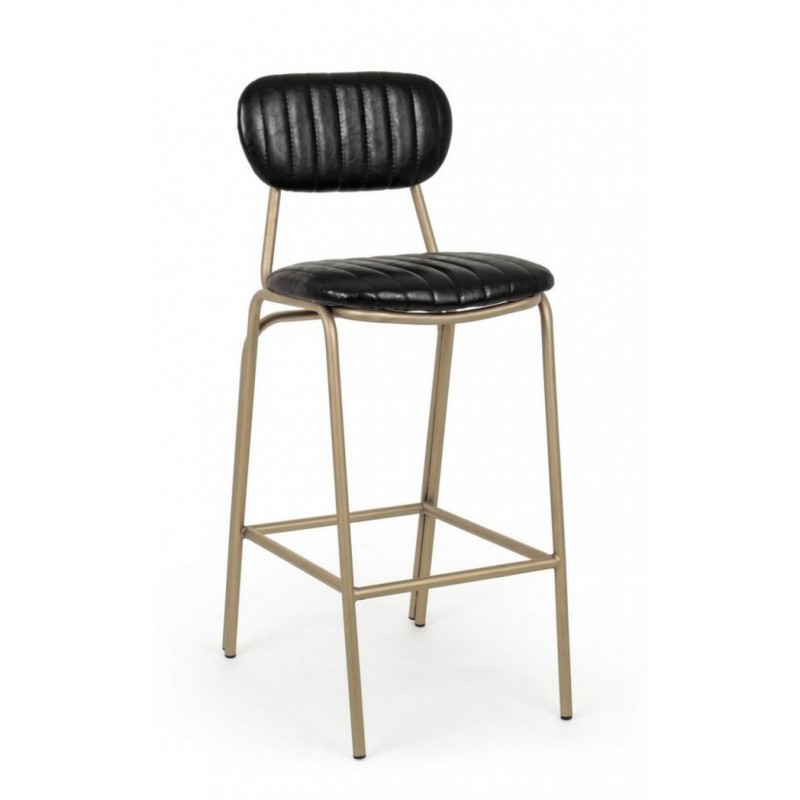 Sgabello vintage bar Addy nero 41x51x100h cm
