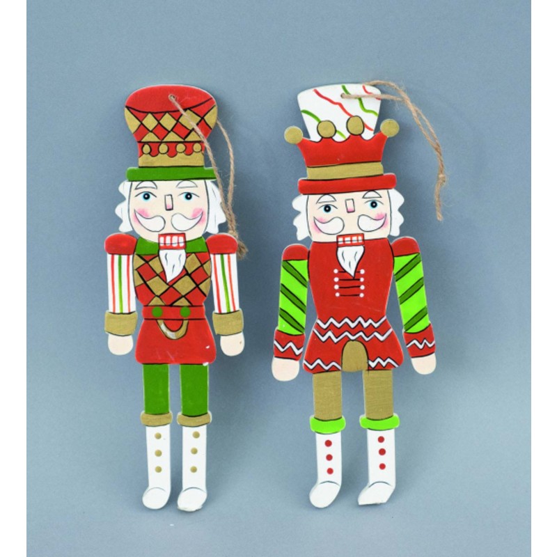 Soldato in legno da appendere decoro natale cm 15 pz  1 assortito