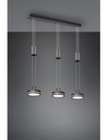Sospensione Isola Cucina 3 Dischi Led Franklin Antracite Moderno Trio Lighting