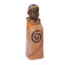 Statua ceramica bimbo africa arancione cm 8x8h26