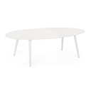 Tavolino bianco ovale in alluminio cm 120x75