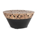 Tavolino in legno e acciaio stile industriale cm Ø90x45h