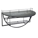 Tavolino metallo da muro con mensola nero cm 70x47h40
