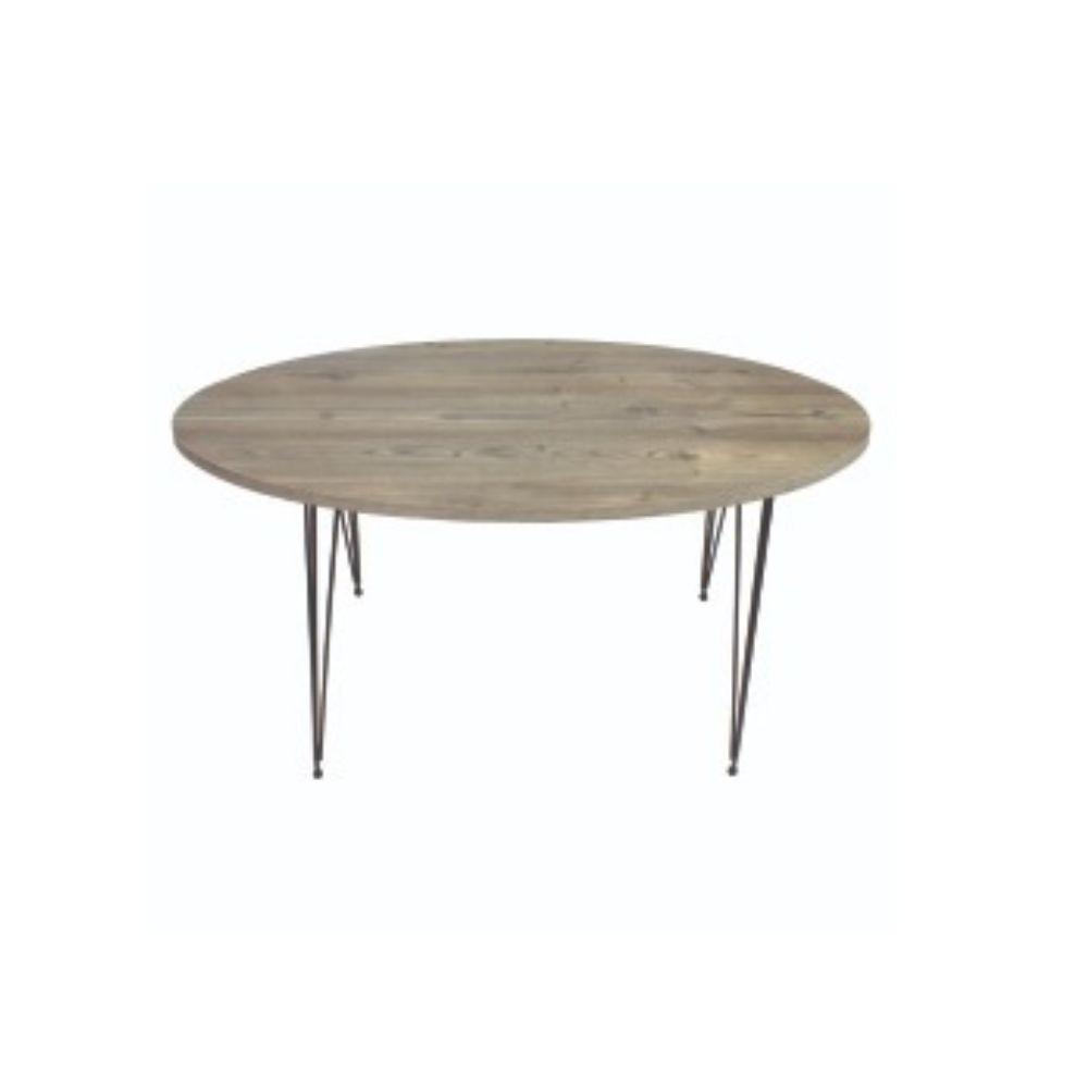 Tavolino ovale da salotto Terek p472 colore grigio pino gambe nere EFFEZ