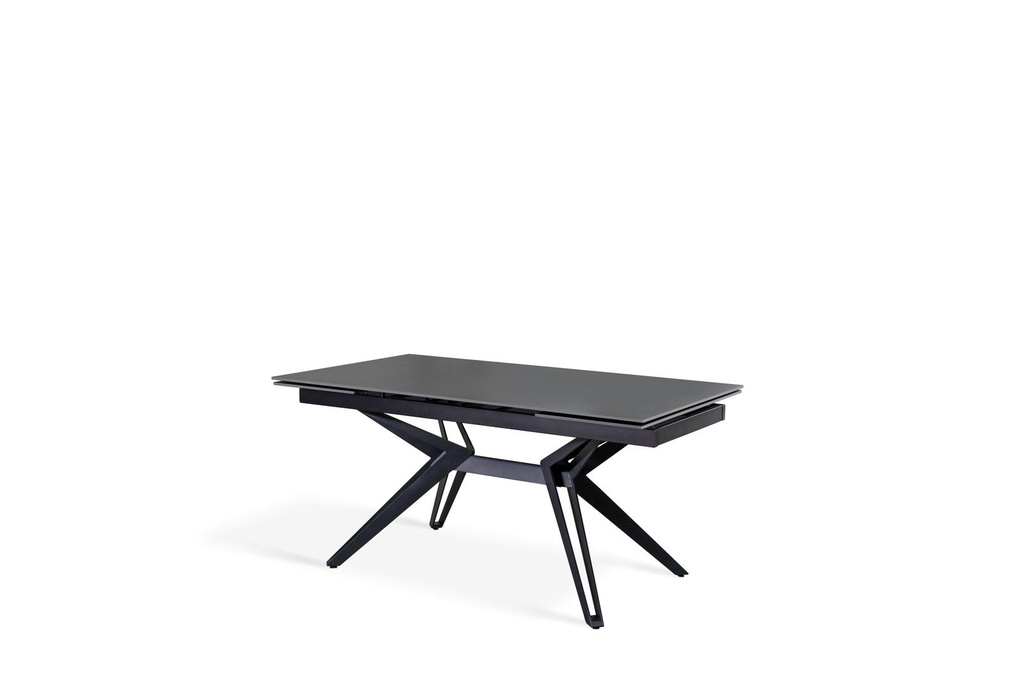 Tavolo allungabile grigio vintage - nero opaco 90 cm x 160-240  cm cm H. 76 cm