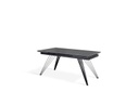 Tavolo allungabile grigio vintage-nero opaco 90 cm x 160-240  cm cm H. 76 cm
