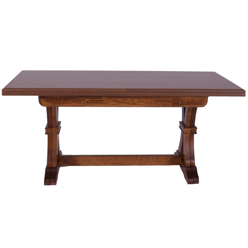 Tavolo in legno massello rettangolare allungabile colore noce 85x180-360xh79 cm
