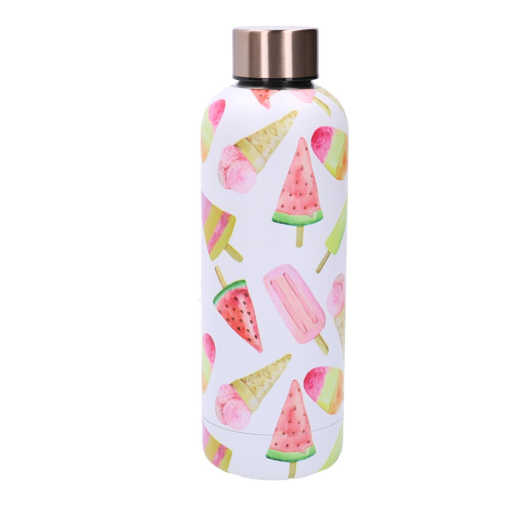 Thermos acciaio gelati bianco tondo 0,5L cm7,5x3,5h22,5