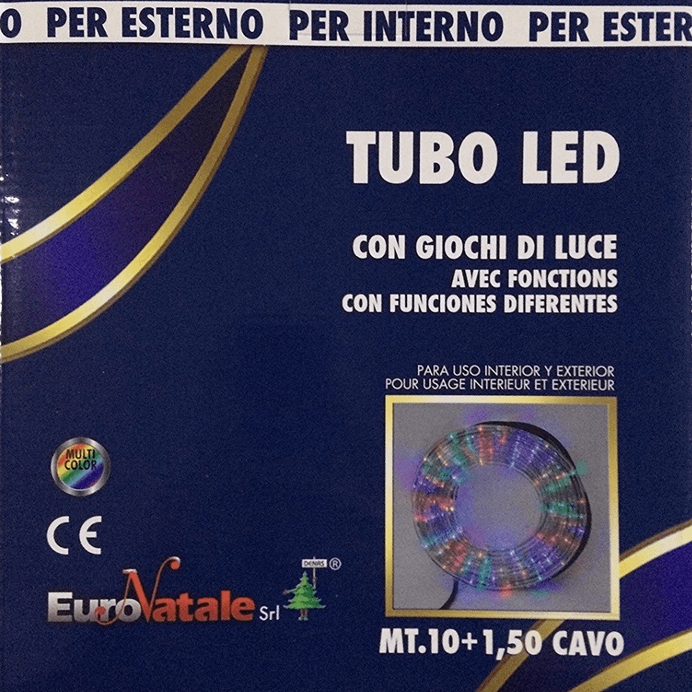 Tubo Led multicolore con motore per esterno 10 metri Euronatale