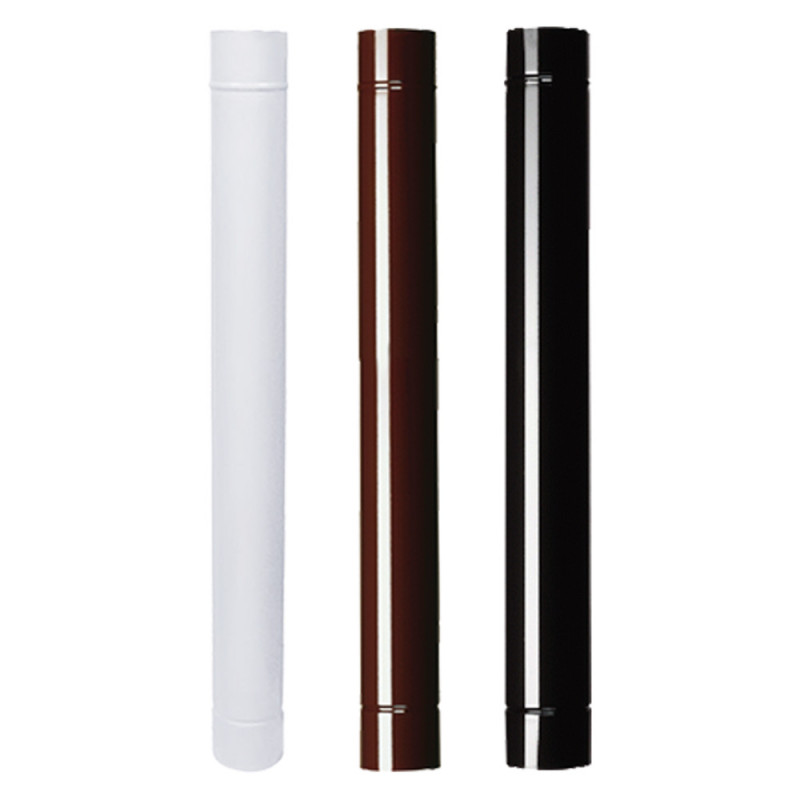 Tubo smaltato per stufe, diametro 100 mm, lunghezza 10 cm, colore marrone.