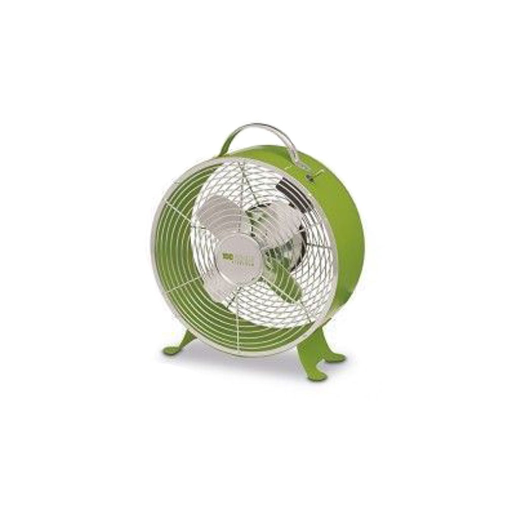 Ventilatore vintage in metallo da appoggio Verde diametro 20 cm 20W