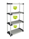 Scaffale in resina PVC 4 ripiani portata 80 Kg, 80x40x168 cm