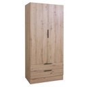 Armadio Rovere 2 Ante e 2 Cassetti - 82x184x46 cm