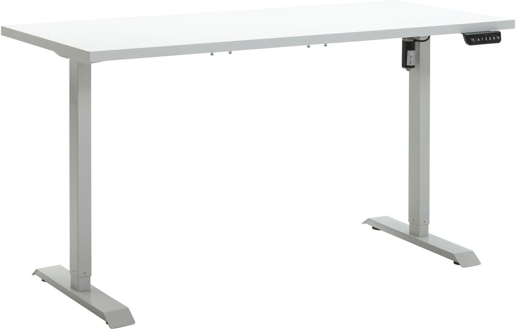 Scrivania Regolabile in Altezza Standing Desk con 4 Altezze con Motore e Display 150x69 cm Bianco Laccato