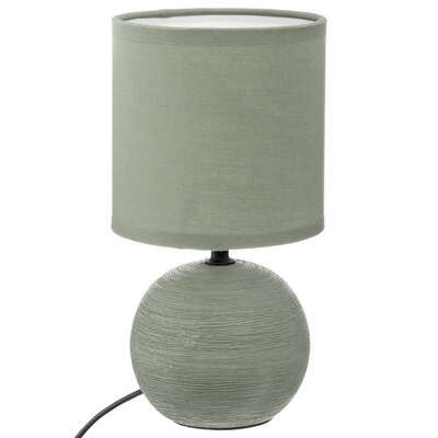 Lampada sferica striata Timeo altezza 25 cm ceramica cachi
