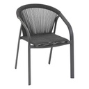 Sedia impilabile Riu alluminio e poliestere antracite grafite - L. 566 x P. 615 x H. 80 cm