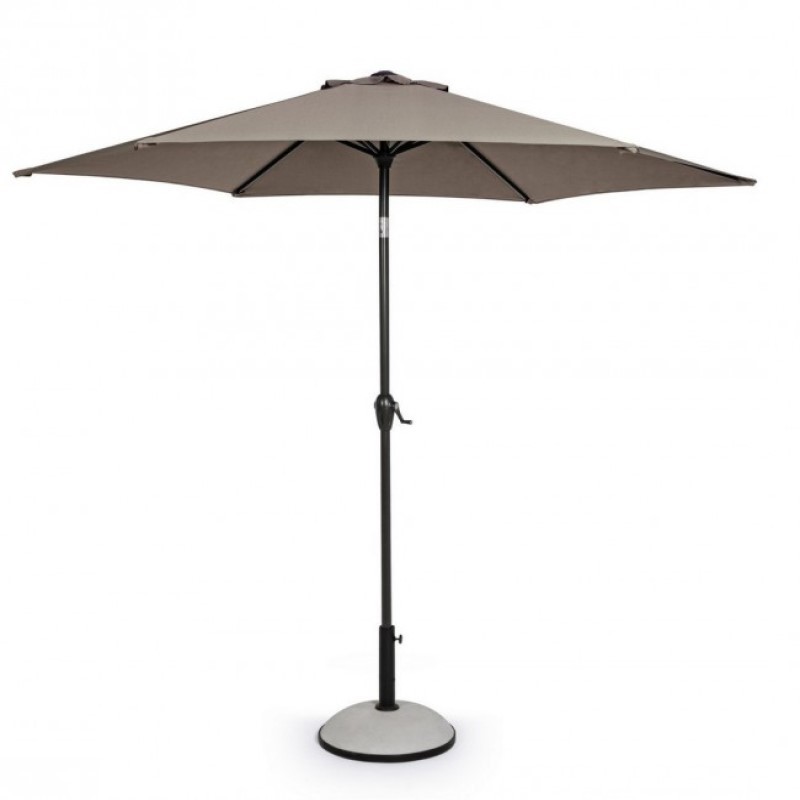 Ombrellone Kalife 2.7m Tortora - Struttura Verniciata a Polvere, Palo in Alluminio, Telo in Poliestere 160gr/m2