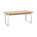 (3c) Tavolo allungabile in legno con gambe in ferro bianche, 180/240x91 cm