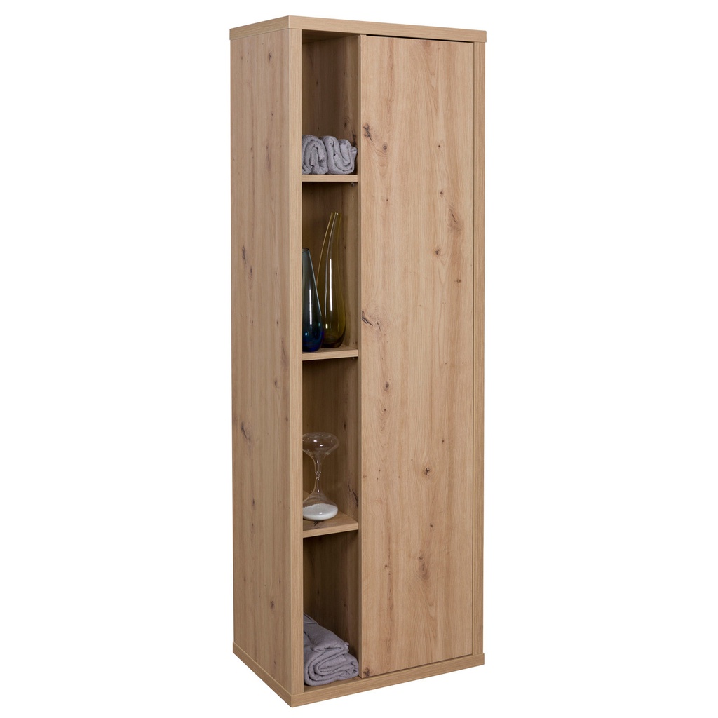 (2c) Mobile colonna con 1 anta e 4 vani - Ladama - Rovere Miele - 160x51.40x35.00 cm