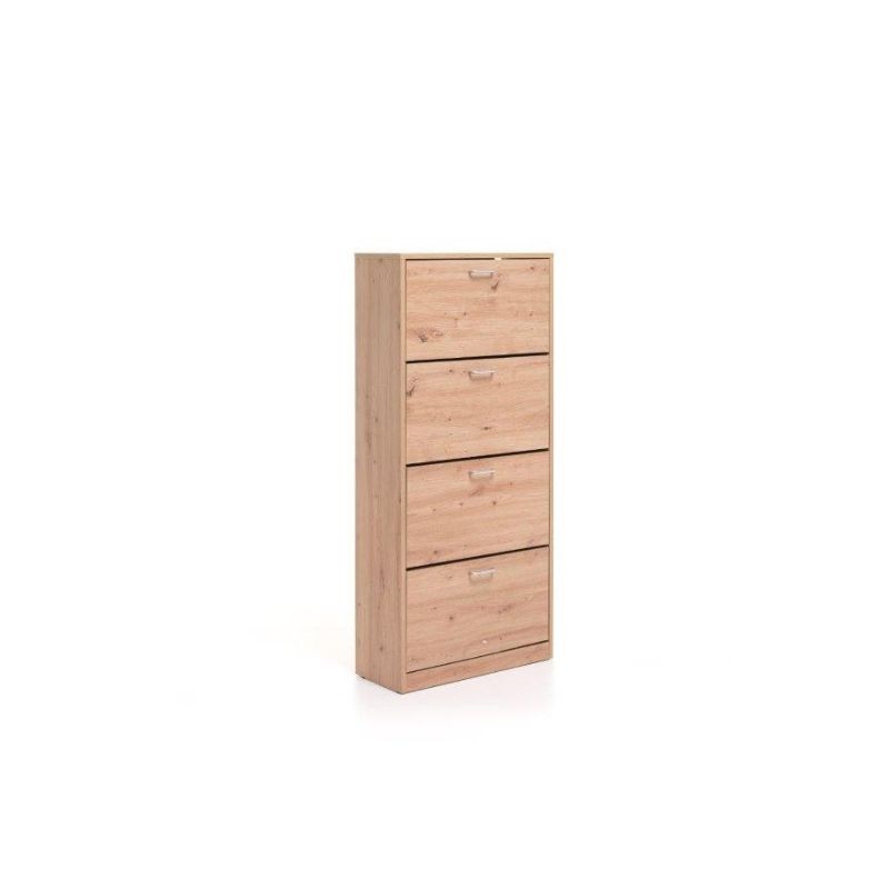 Scarpiera doppia in rovere quercia - 67x28x147 cm